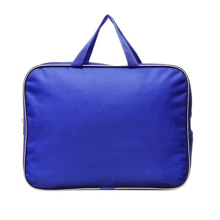 Folder with handles textile A4, 350 x 270 x 70 mm, calligrata "office", inner pocket, blue-1
