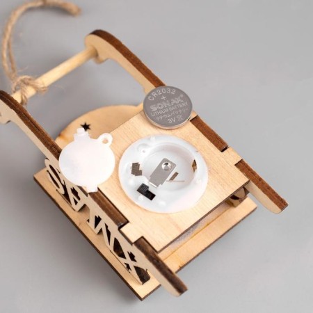 Christmas tree toy "Sani with a snowman", from batteries, a glow of RGB-3