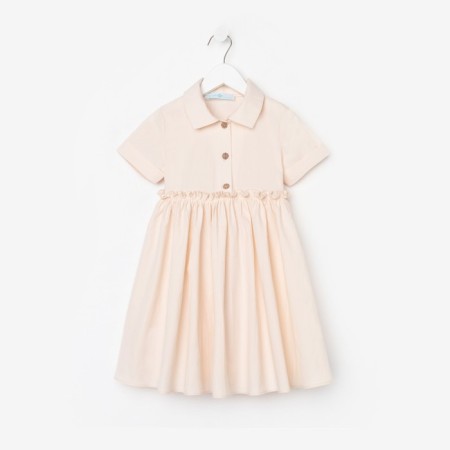 Платье для девочки с воротником KAFTAN, размер 30 (98-104), цвет молочный-5