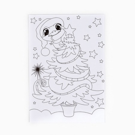 New Year's coloring anti -stress. Postcards for inspiration "Waiting for the New Year", A6-7
