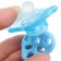 Silicone teether "for the front teeth", blue, with a cap of crumb I