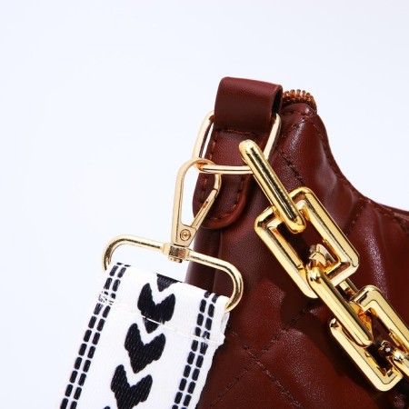 Cross-Bodi Bag on a zipper, brown color-4