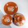 Set for pancakes 7 items: 1 pc. Pancake, 6 pcs. plates, with painting, multi -flowers