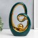 Souvenir Ceramics "Abstraction. Infinity. Ball" dark green with gold 26x17 cm
