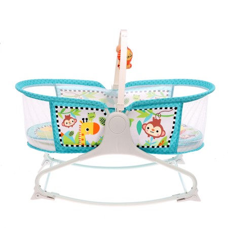 Musical cradle for newborns, blue color-4