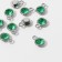 Circle-suspension "Circle" Small 1.3 × 0.9 × 0.2 cm, (set 10 pcs.), Green color in silver