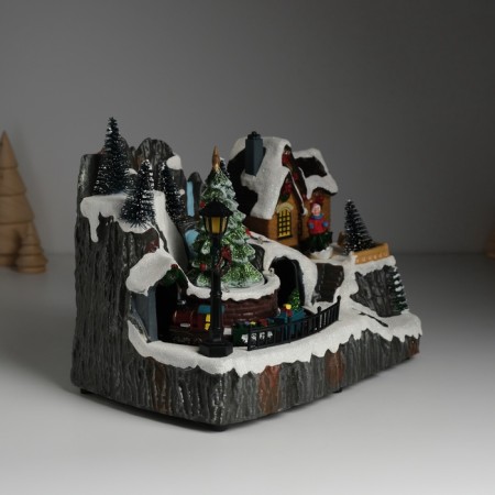 Souvenir plastic light "Christmas eve" is spinning 23x15x18 cm-2