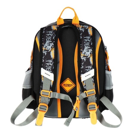 School backpack 40x33x15cm, ergonomic back, Across 410, gray/yellow-4