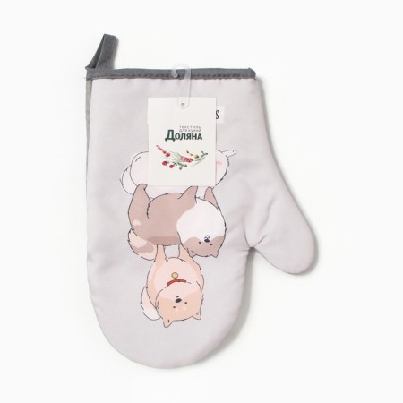 Варежка-прихватка "Cofee&dogs" 20х27см,100% п/э-3