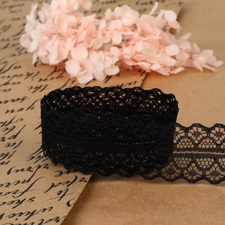 Capricon lace, 30 mm × 10 ± 1 m, black color-2