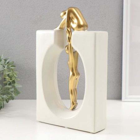 Souvenir Ceramics "Support Close" White with gold 5x17.5x28 cm-2