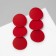 Earrings Metal "Azelia" circles, trio, red color