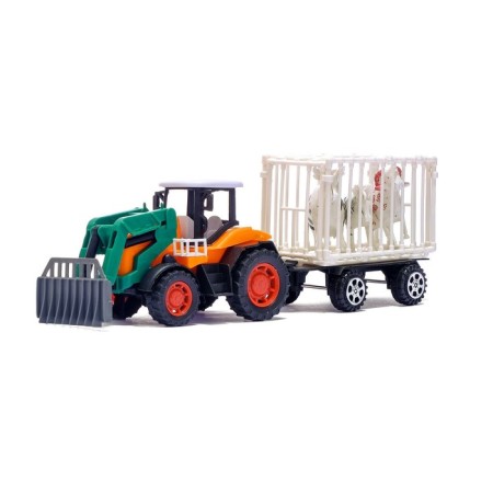Tractor inertial "Farmer", with trailer and animals, mix