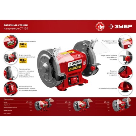SH-150, 220 V, 200 W, 2950 rpm, 2950 bbs, discs 150x12.7x16 mm-12