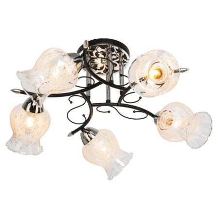 Trioni chandelier 5x40W E27 Black/chrome 63x63x29-1