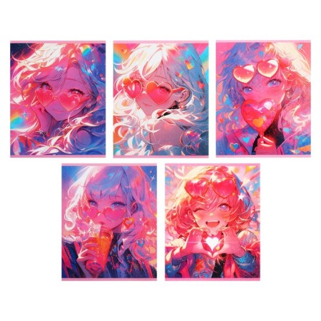 Notebook 48l Call Calligrata Top "Pink Glasses", region chalk cards+holography, block offset mix