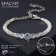 Bracelet with rhinestones "Zircon" Izk, arc, white color in silver, 15cm