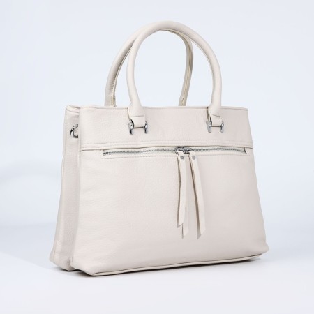 Luggage bag on lightning, 2 external pockets, milk color-2