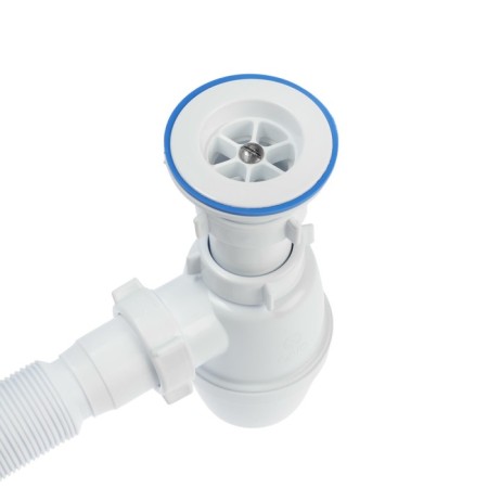 Siphon for washing Orio A-7001, 1 1/2 "x40 mm, with plastic grille d = 70 mm, with corrugation 40x40/50 mm-1