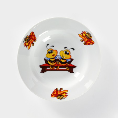 Deep porcelain "bees", 230 ml, d = 20 cm, MIX drawing