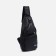 Male sling bag made of artificial leather, with USB, black color