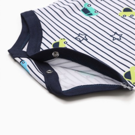 Body baby with a long sleeve, blue color/strip, height 74 cm (6-9 months)-3