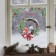 Window sticker "Happy New Year", bullfinches, reusable, 33 x 50 cm, new year