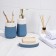 Savanna Grace bathroom accessories set, 3 items (soap dispenser 290 ml, glass, soap dish), blue color