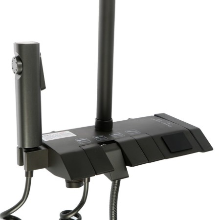 The shower system Zein Z3896, the upper and hand watering can, PVC hose, temperature screen, graphite-12
