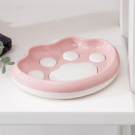 Soap dish "paw", plastic, 13.5 × 10 × 2.5 cm, color mix-5