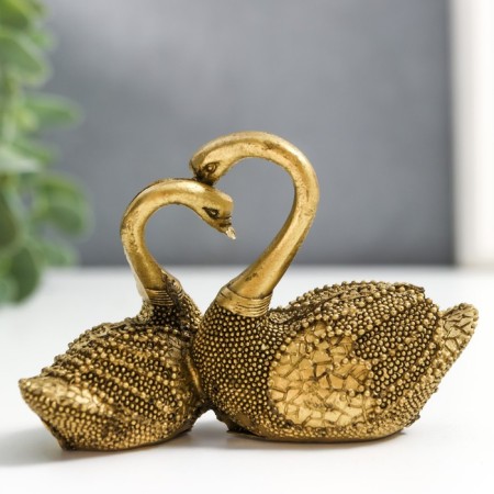 Souvenir Polystone "2 Swan" for bronze mix 6x4x9cm-2
