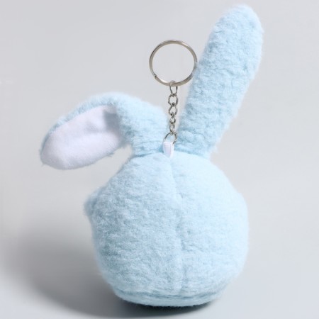 Soft toy "Bunny" on a key fob, 8 cm, blue color-2