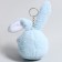 Soft toy "Bunny" on a key fob, 8 cm, blue color
