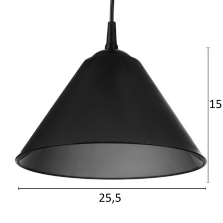 Susage "cone" 1x15W E27 Model: BR 00268 Black/smoky 25x25x15cm-3