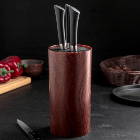Knives stand with filler "tree", 11 × 22 cm, brown color-2