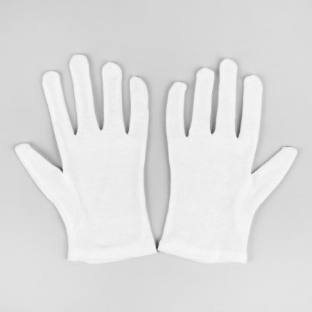 Cotton gloves, size m, pair, packing 12 pcs, white color-3