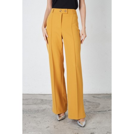 Women's trousers with a section of Eliseeva Olesya, size 48, yellow color-2