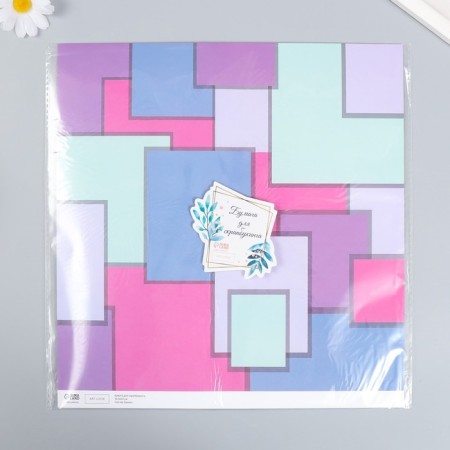 Scrapbooking paper "Bright geometry" density 180 g 30.5x32 cm-3