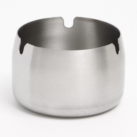 Stainless steel ashtray "Labor instills love...", 8 x 5 cm, silver-3