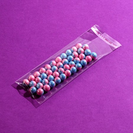 BOPP package with adhesive valve, transparent 6 x 14/4 cm, 25 mkm-7