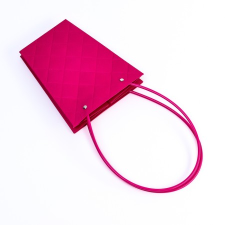 Bag for flowers embossed raspberry moisture-resistant, 17x17-11.5x11.5-20 cm-2
