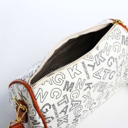 Bag Cross-Bodi with a zipper, white color-6