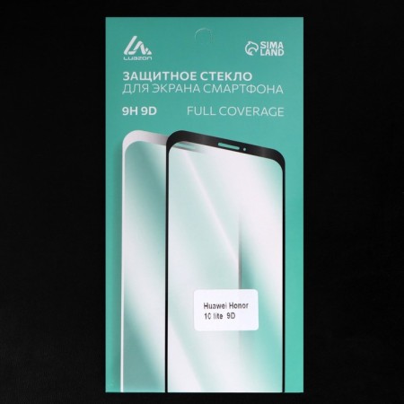 Protective glass 9D Luazon for Honor 10 Lite, full glue, 0.33 mm, 9n, black-5