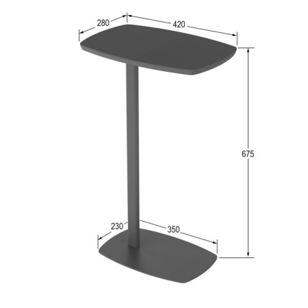Journal table "Act Color", 280x420x675 mm, graphite color-1