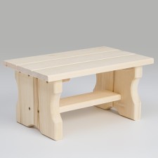 The bench is low, 35 × 21 × 17cm, from the linden 