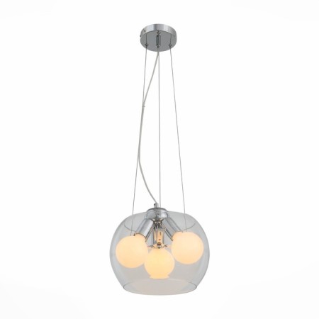 Suspension lamp ST LUCE. SL512.103.03. Uvo. 3x60 watts, E27 Globe, 30x30x20 cm, chromium color-1