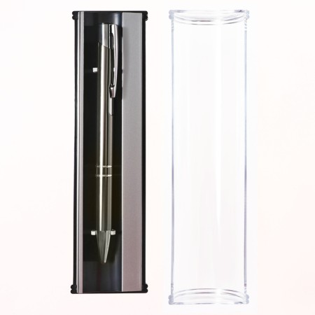 Gift, ballpoint, automatic "style" in a plastic case, New, gray-3