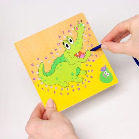 Lacing crocodile "Learn alphabet" 14.5 × 14.5 × 0.5 cm-1
