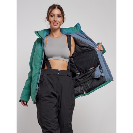 Ski jacket female winter, size 52, green color-10