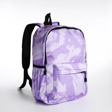 Youth backpack from textiles on lightning, 3 pockets, lilac color-2